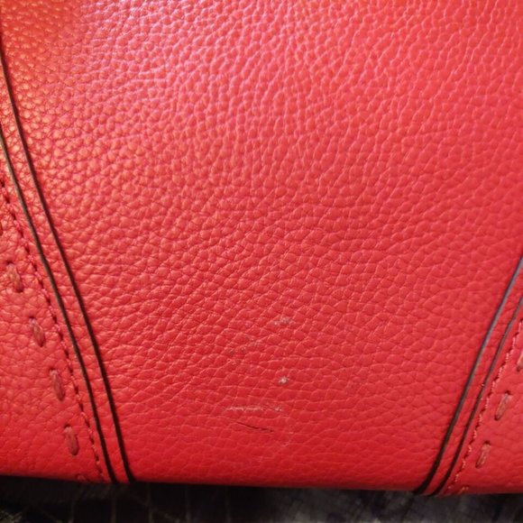 Michael Kors Red Pebble Leather Purse Wallet Clutch- Missing Chain minor defect - Picture 7 of 10